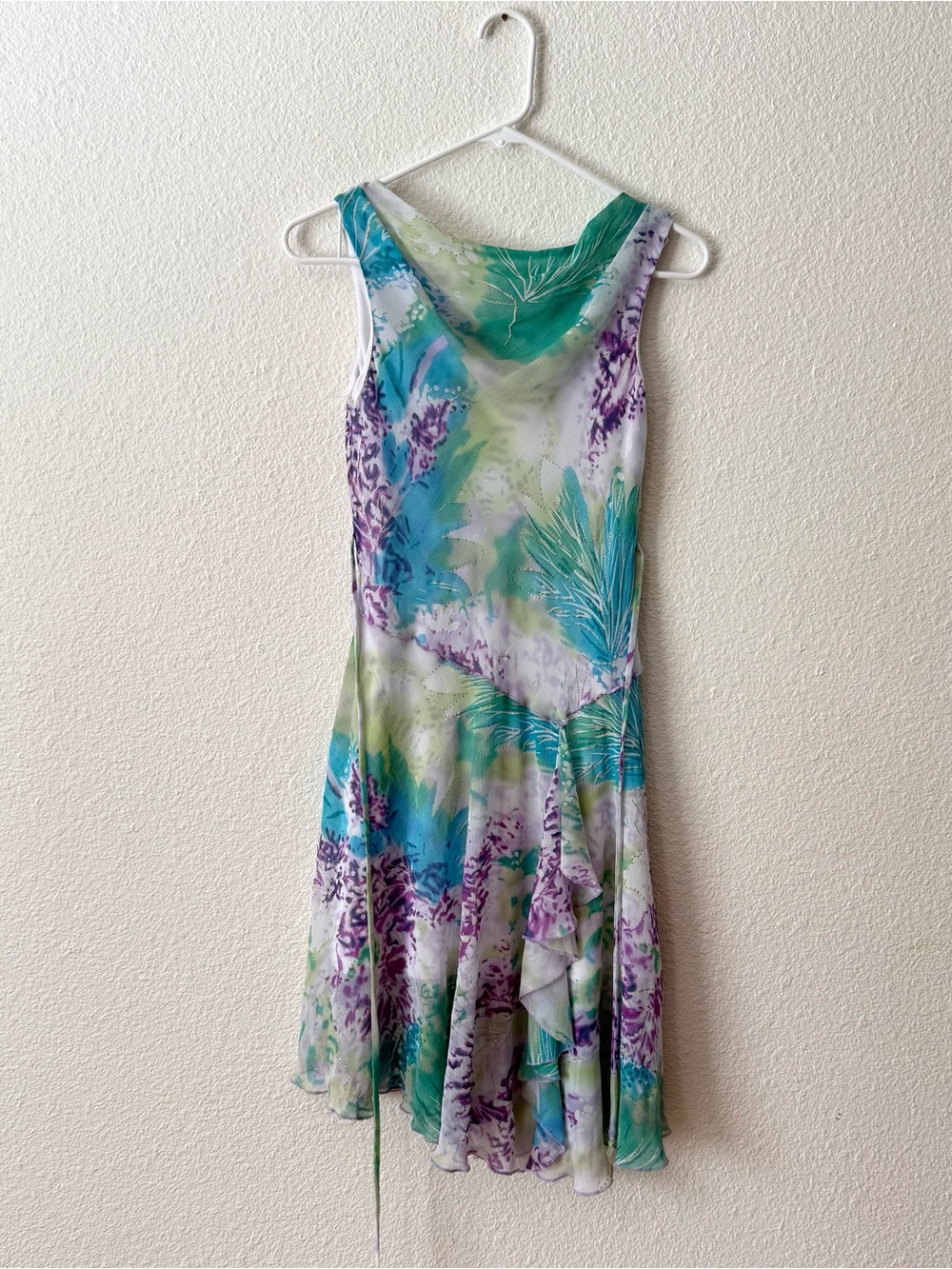 Disorderly Kids Girls Size 10.5 Y2K Fairycore Floral Asymmetric Ruffle Hem Dress